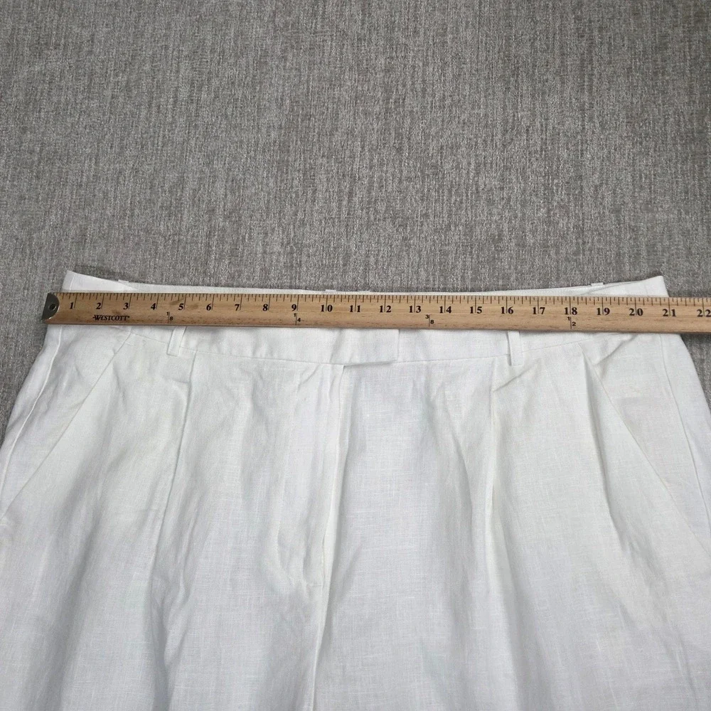 Banana Republic NWT Womens White European Flax Linen Wide Leg Pants Size 20